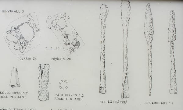 Esineistöä Hirvikallion kalmistosta