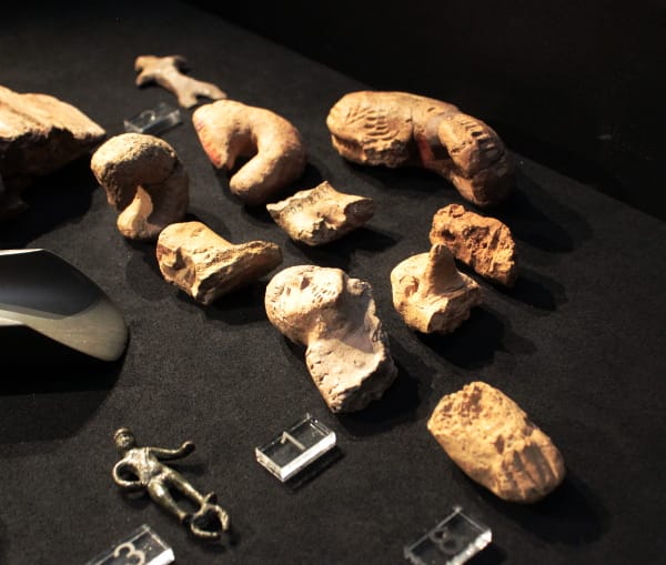 Stone age human clay figurines
